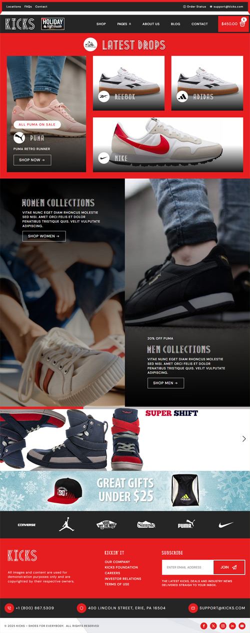 Kicks home